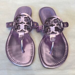 Tory Burch NWOB Metallic Purple Milker Sandals